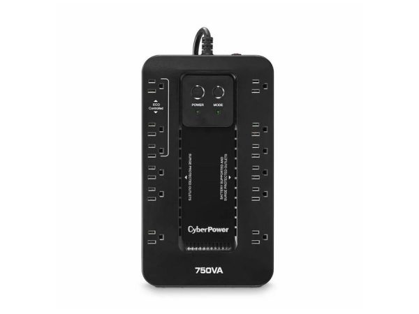 CyberPower EC750G Ecologic UPS System – 750VA/450W, 10 Outlets, ECO Mode, LCD, Compact Design